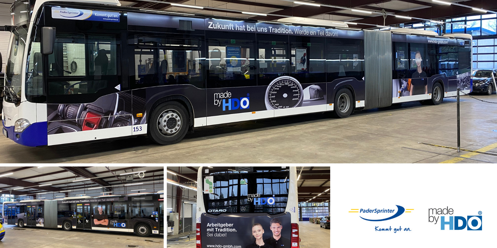 Padersprinter-Bus mit Verkehrsmittelwerbung